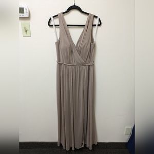 Azazie Nikka beige chiffon dress 12A